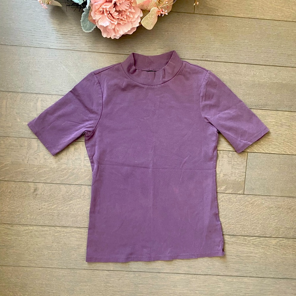 Uniqlo Mock Purple Turtleneck